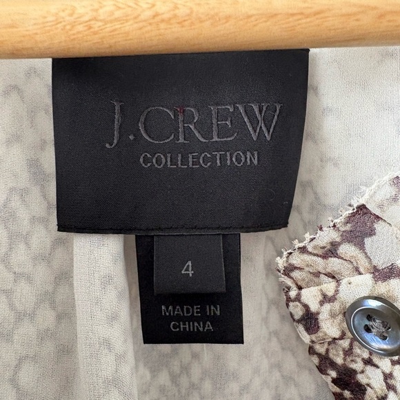 J. Crew Collection Sheer Silk Blouse in Reptile Print - Picture 4 of 9